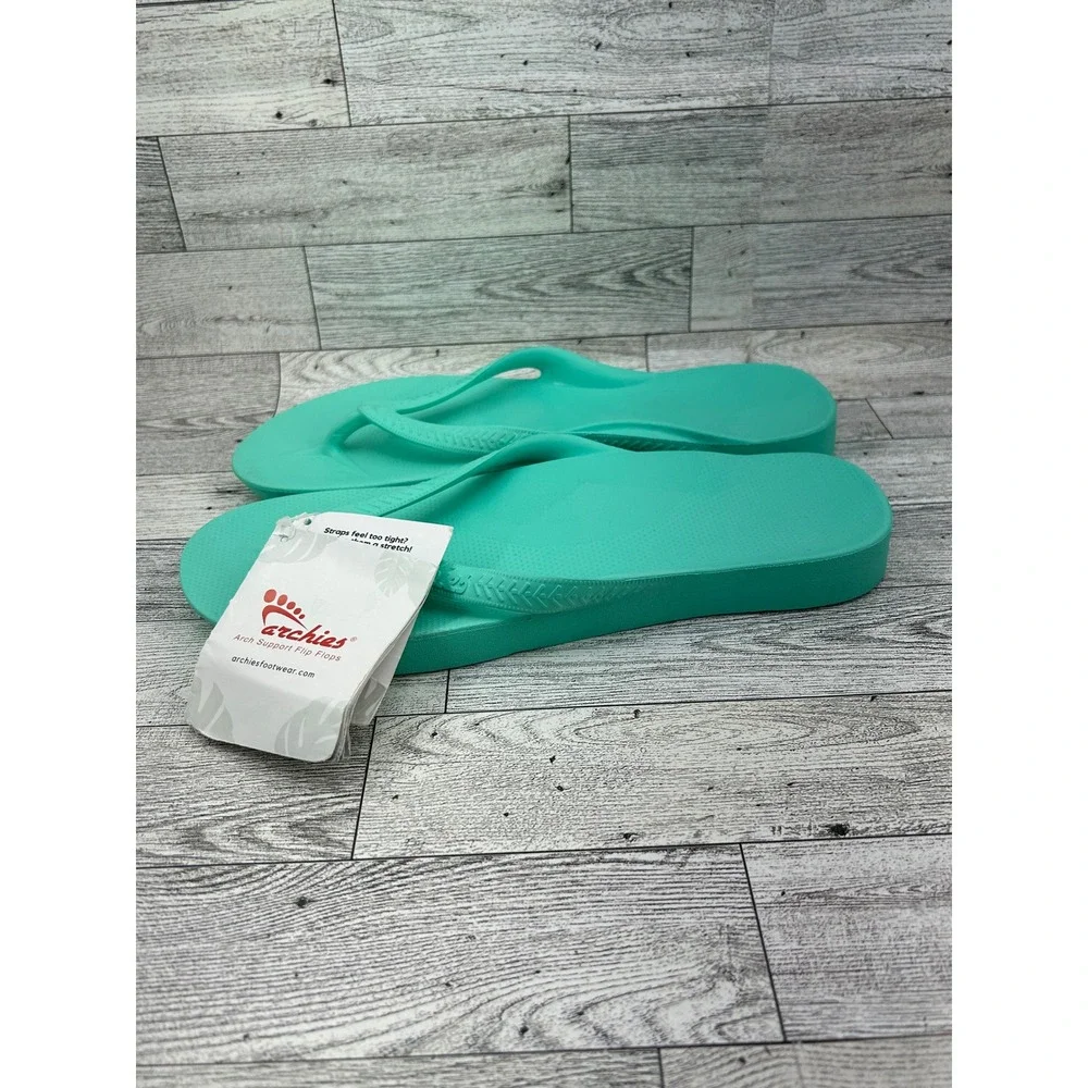 Archies Arch Support Flip Flops Mint Green Men 10 Women 11 Orthotic‎ Sandals NEW